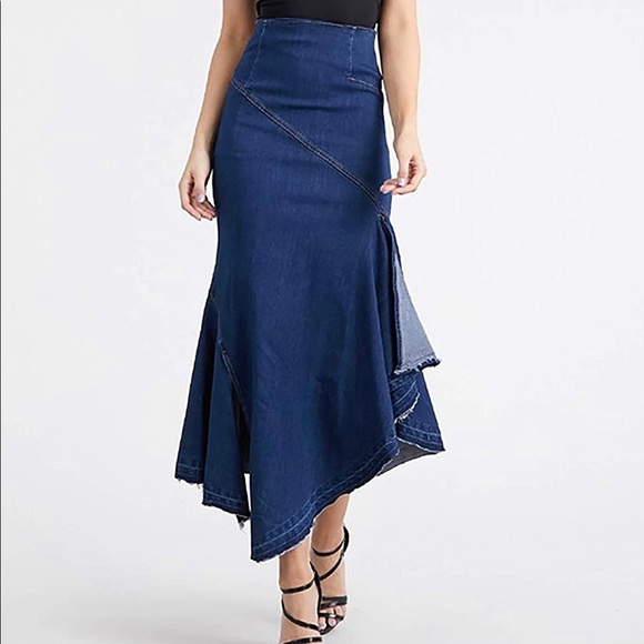 A2Y Dresses & Skirts - A2Y 3XL (FITS LIKE A 2XL) High waist denim skirt, back zip, slit